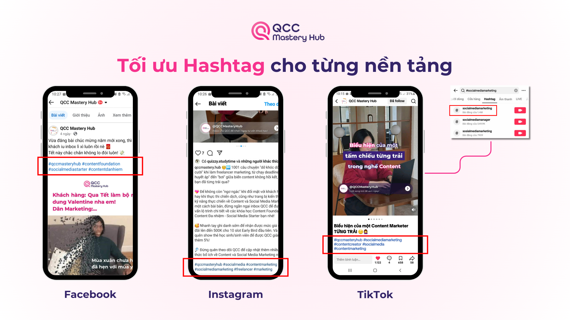 Tối ưu hóa hashtag và từ khóa theo từng nền tảng
